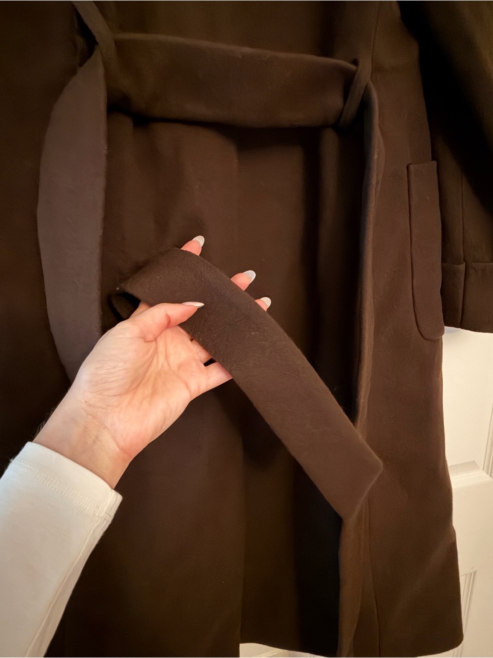 Ralph Lauren Chocolate Brown Wool Wrap Coat - Picture 8 of 10